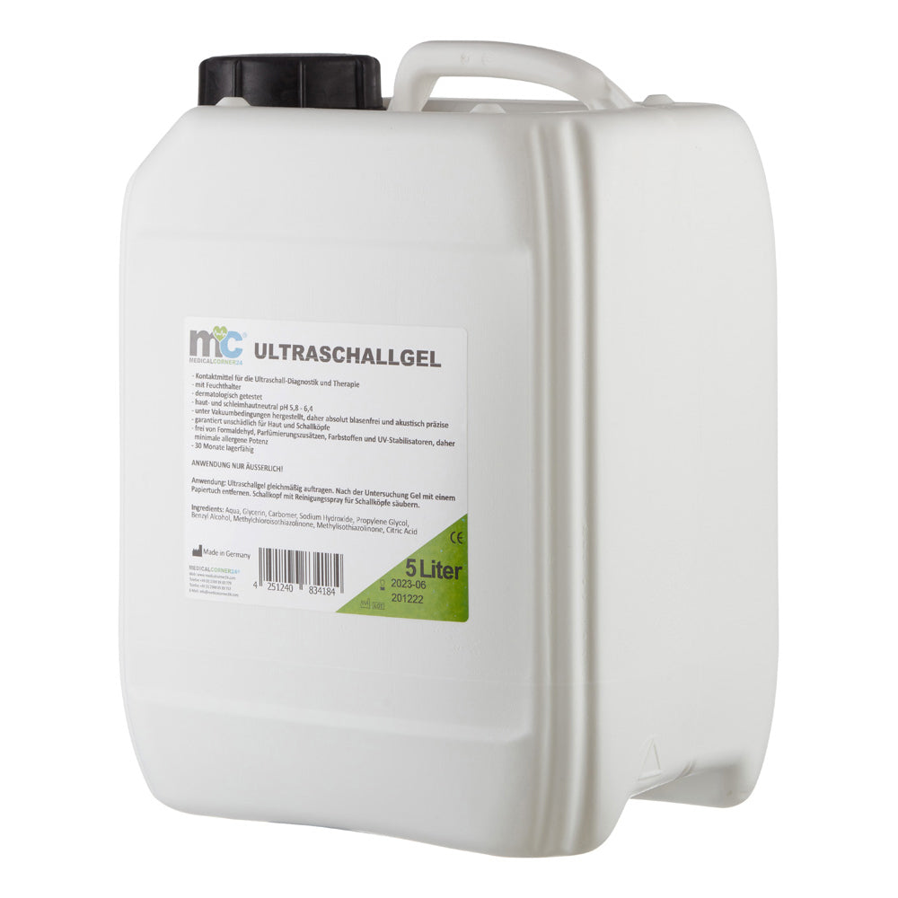 Ultraschallgel-Kanister 5 Liter mit Etikett auf Vorderseite