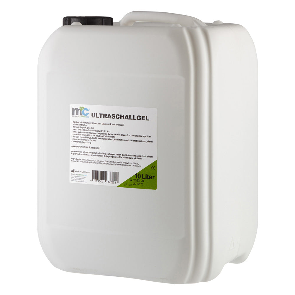 Ultraschallgel-Kanister 10 Liter mit Etikett und Griffmulden