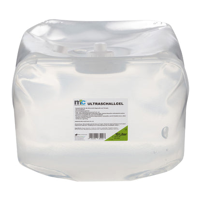 Ultraschallgel-Kanister, 10 Liter, mit Etikett auf Vorderseite und Dosierdeckel
