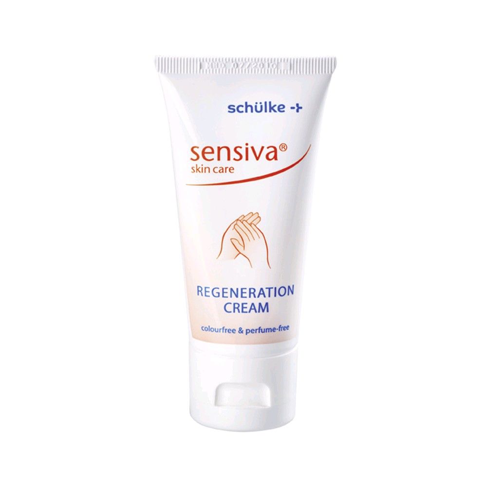 Schülke sensiva® Regeneration-Creme reichhaltig, Panthenol, in weißem 50-ml-Tubus