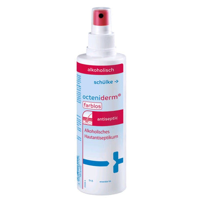 Hautantiseptikum octeniderm® farblos in Sprayflasche mit rotem Sprühkopf