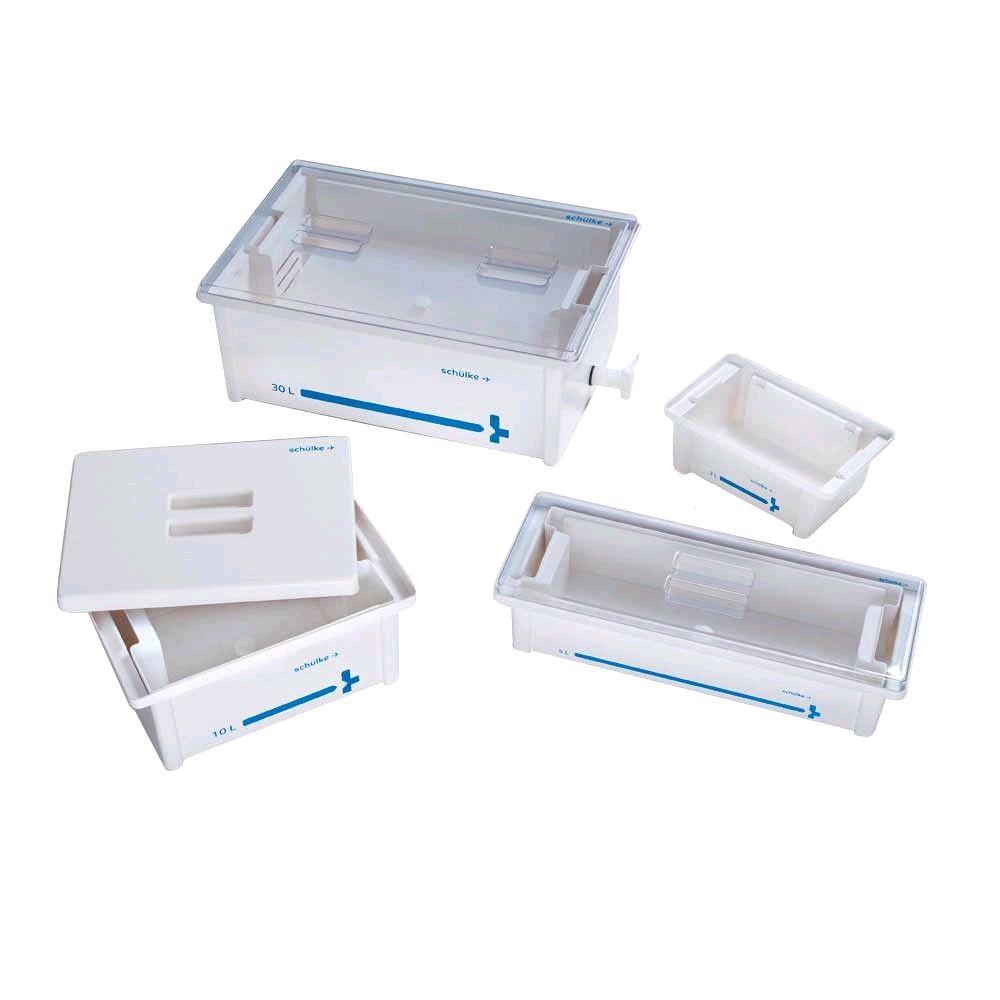 Instrumentenwanne-Set aus PVC mit transparenten Deckeln und Einsätzen, mehrere Größen