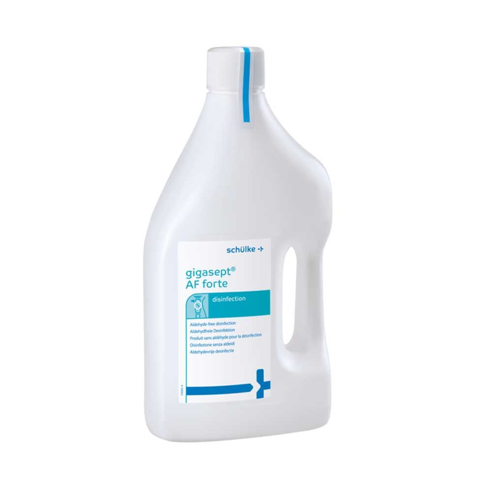 Schülke Gigasept® AF Forte Desinfektionsmittel in weißer Flasche mit blauer Kappe