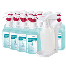 Schülke esemtan® Waschlotion-Set mit mehreren Flaschen und roten Kappen, inkl. Variospender
