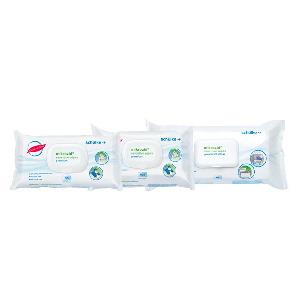 Schülke Desinfektionstücher Mikrozid® Sensitive Premium, mittleres Packungsdetail