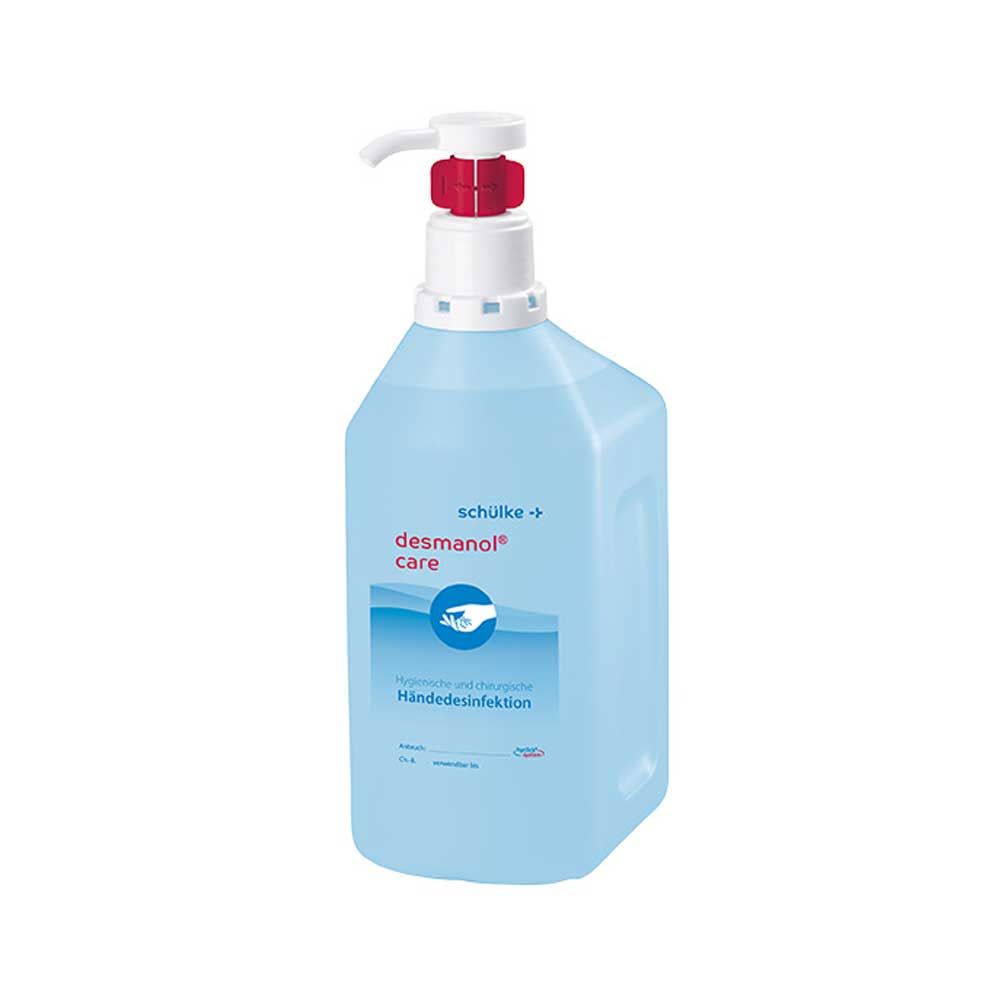 Händedesinfektion desmanol® care, Hyclick, einzelne Pumpspender-Flasche, blau