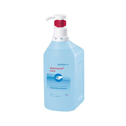 Händedesinfektion desmanol® care, Hyclick, einzelne Pumpspender-Flasche, blau
