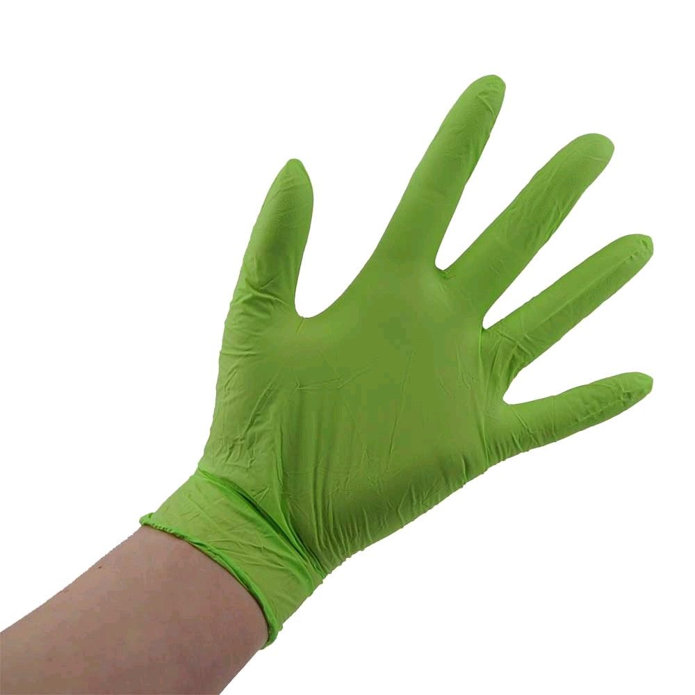 Hellgrüner Nitrilhandschuh, puderfrei, Einweghandschuh, Größe M