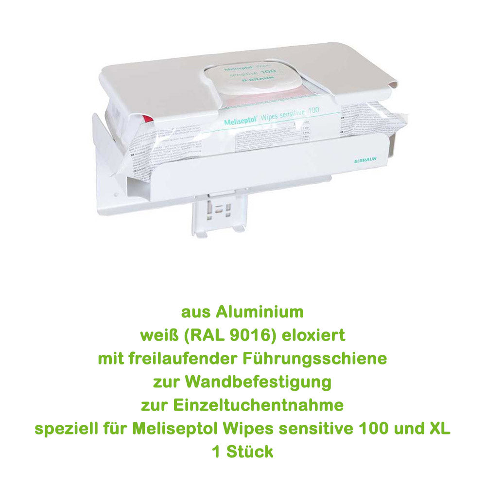 B.Braun Flowpack-Wandhalterung mit Feder- und Führungssystem für Einzelentnahme