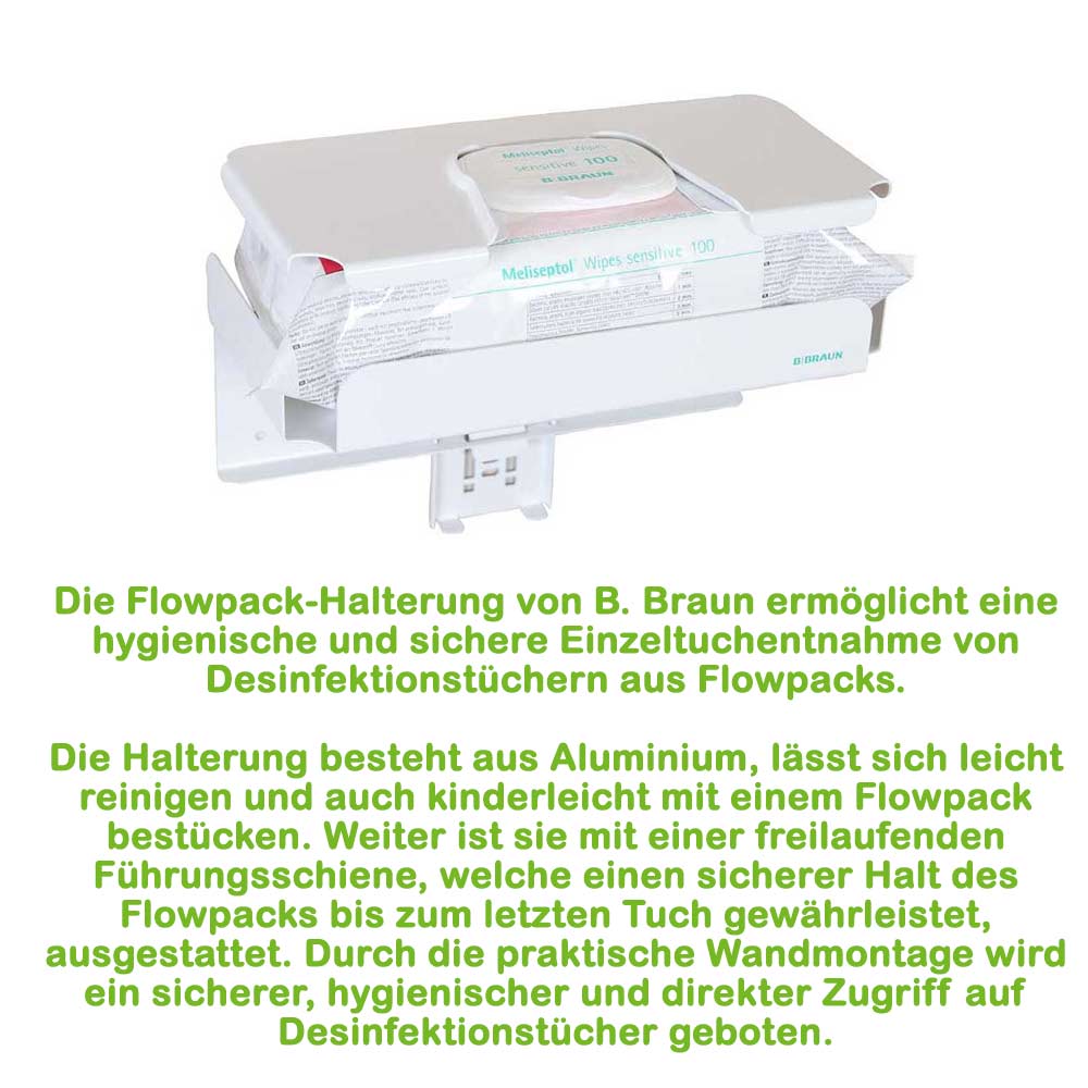 B.Braun Flowpack-Wandhalterung für hygienische Einzel-Tuchentnahme aus Flowpacks
