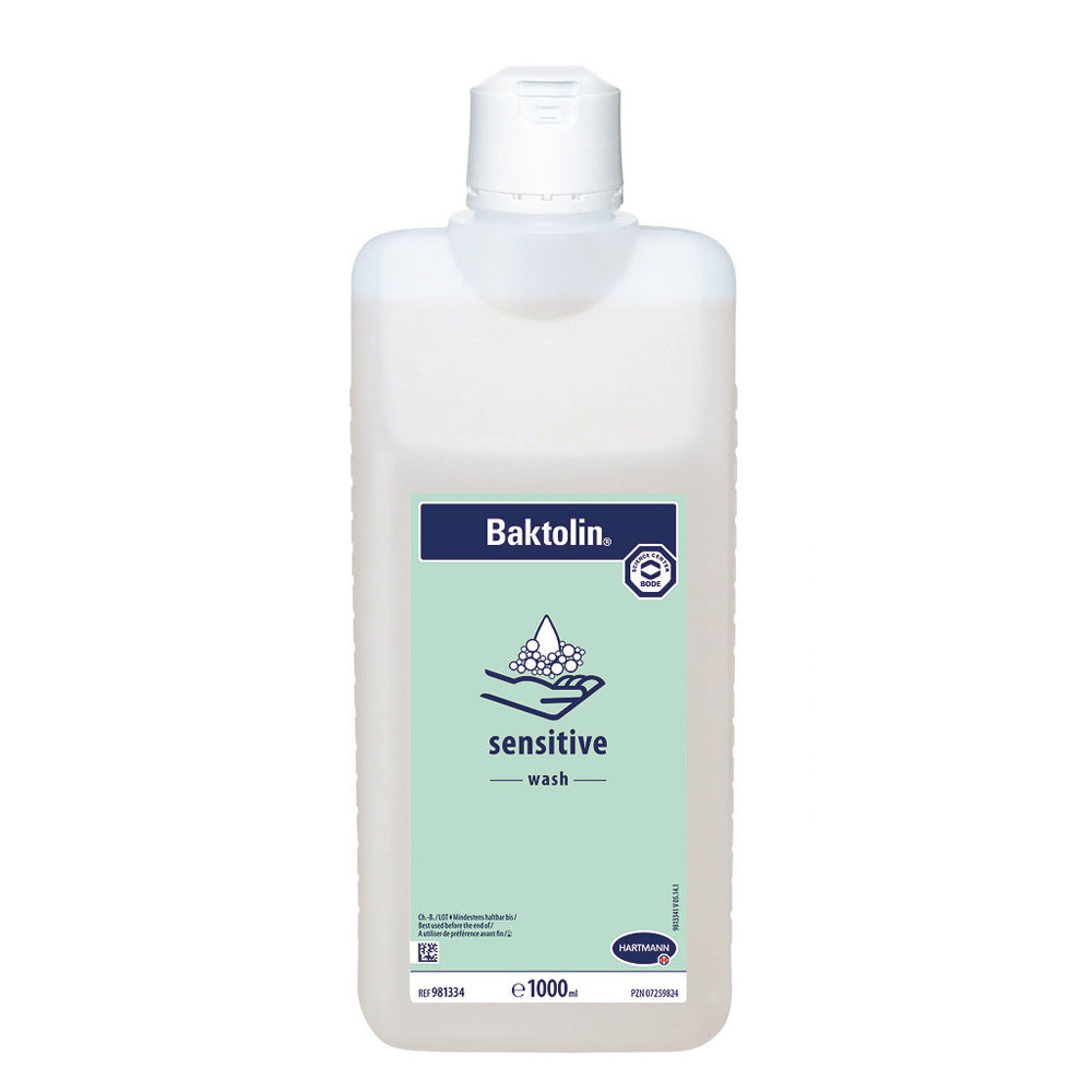 Baktolin sensitive wash Waschlotion, weiße Flasche mit Etikett und 1000 ml