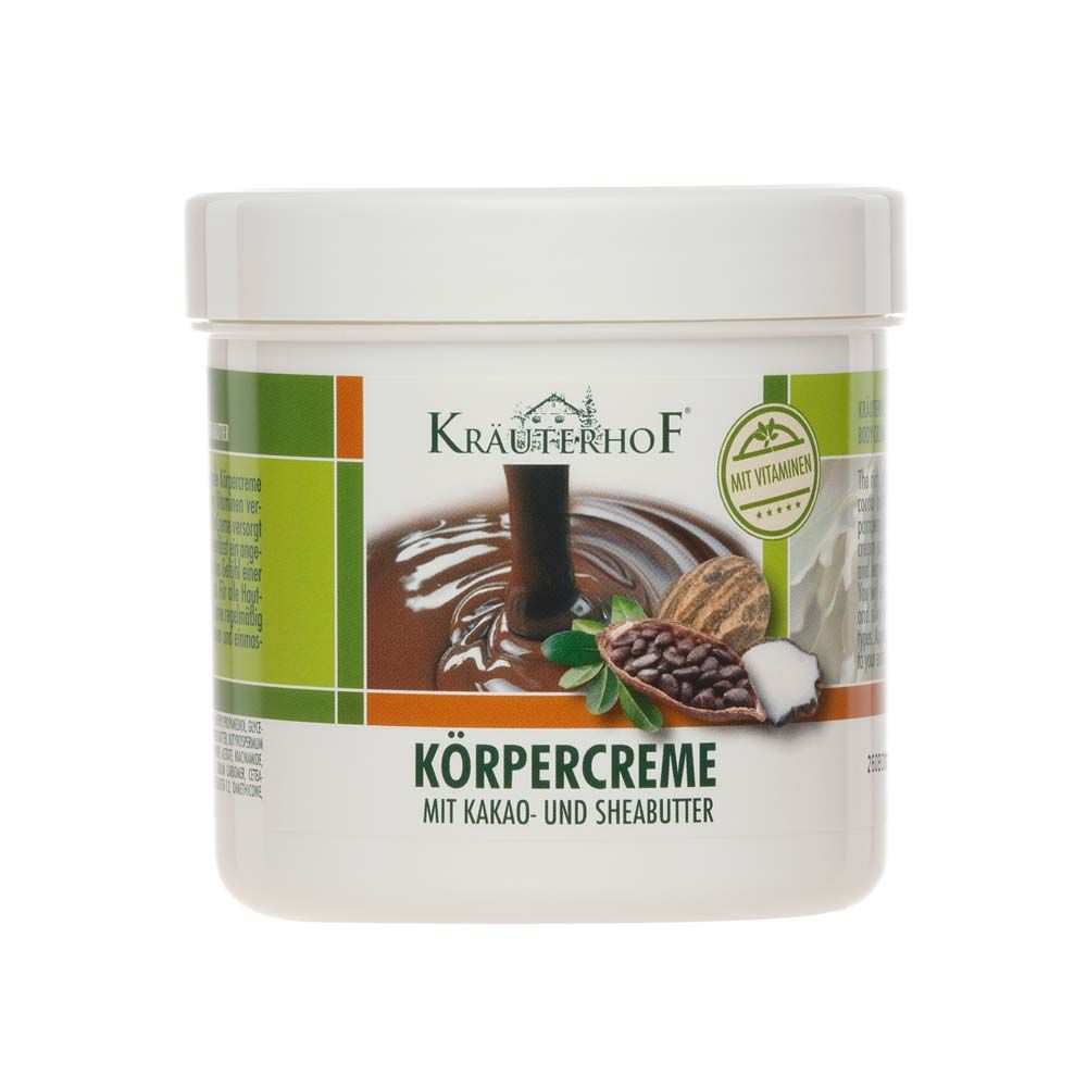 Asam Kräuterhof® Körpercreme mit Kakao- und Sheabutter, weiße Wanne mit Deckel