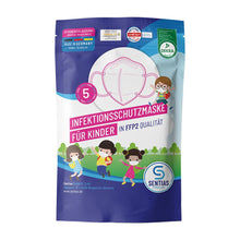 Packung Kindermaske FFP2 für Kinder, 5er-Pack, blau-weiß