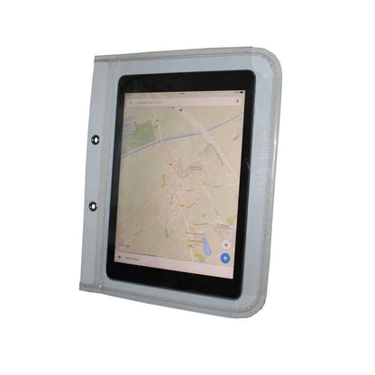 Grau Tablet-Einhefter mit Klappe und transparenter Fronttasche, 2 Ringlöcher