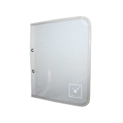 Grau Tablet-Einhefter mit Klappe, Rückseite mit Label, 2 Ringlöchern