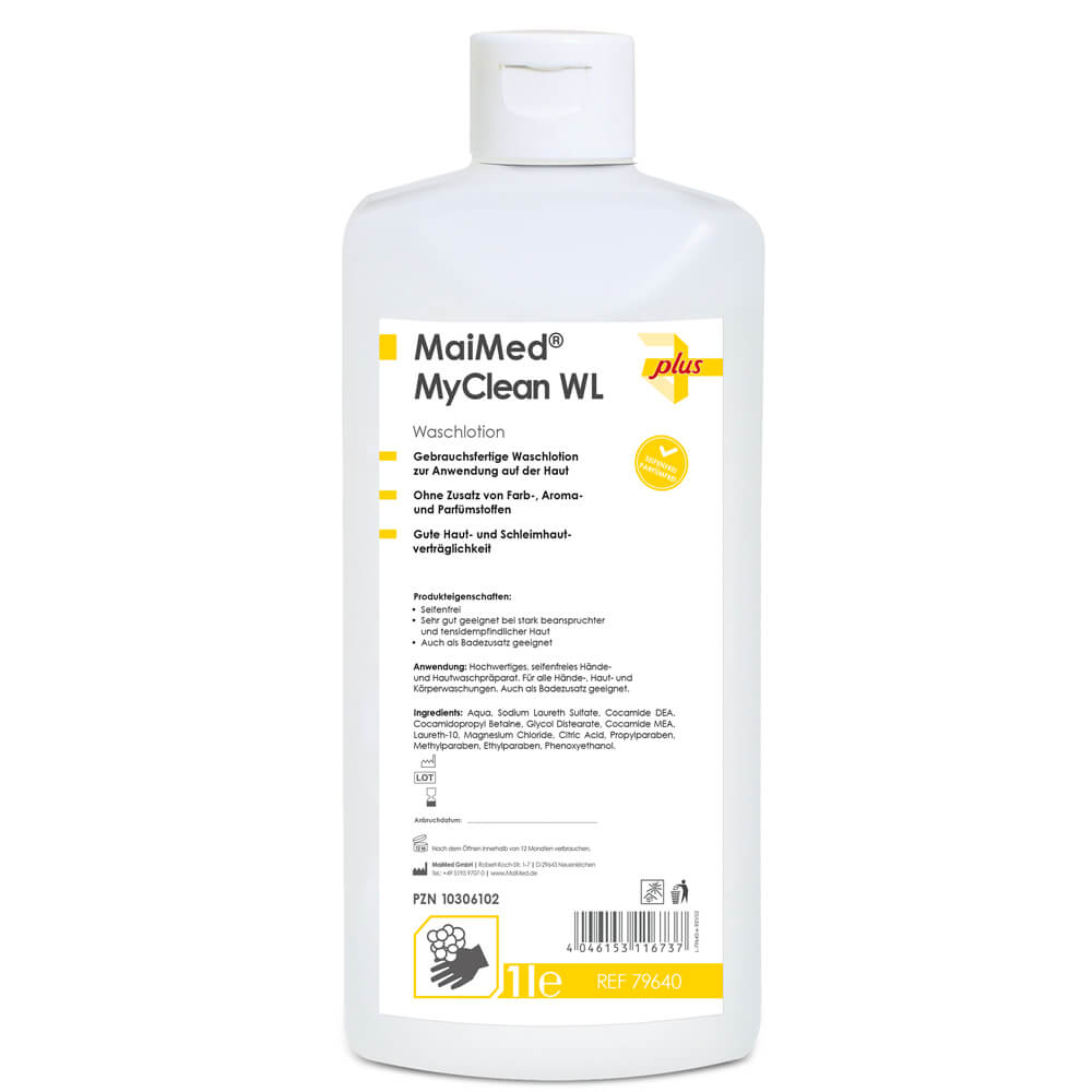 Waschlotionflasche mit Spender, seifenfrei, MaiMed MyClean® WL plus