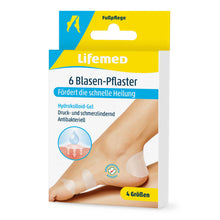 Lifemed® Blasenpflaster-Set, transparent, 6 Stück, 4 Größen, Packung