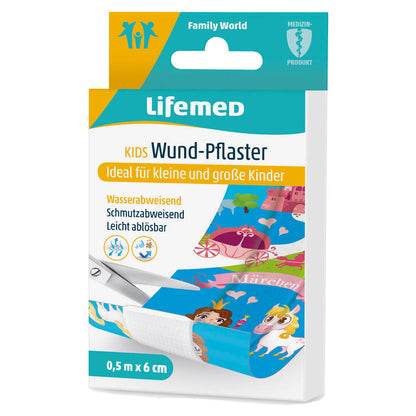 Kinder-Wundpflaster 0,5 m x 6 cm, Märchen-Muster, verpackt