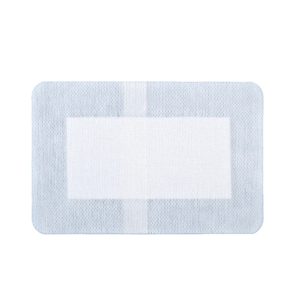 Steriles Wundpflaster mit rechteckigem Pad, hellblauer Trägerfolie