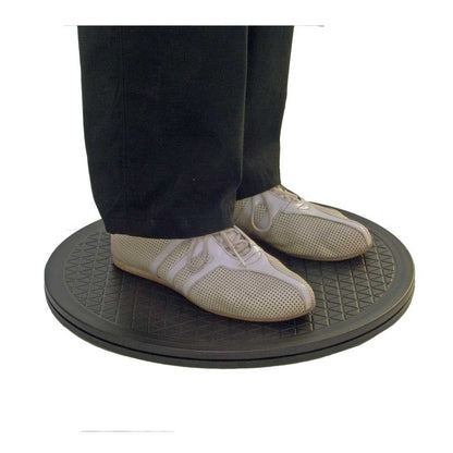 Behrend Drehscheibe mit Fußauflage: runde Platte unter Schuhen, rutschhemmendes Profil