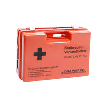 ADR-Gefahrgutkoffer von Leina-Werke, orange mit schwarzem Plus-Symbol