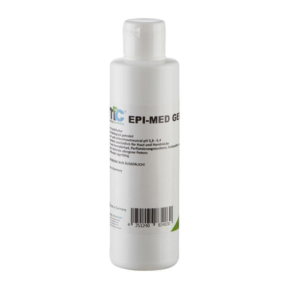 IPL-Kontaktgel EPI-MED GEL, einzelne Flasche mit Etikett und weißem Verschluss