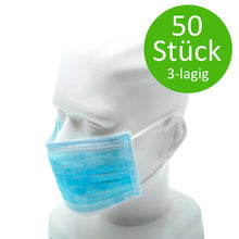NOBA® OP-Maske: blauer 3-lagiger Mundschutz mit Gummizug, 50 Stück