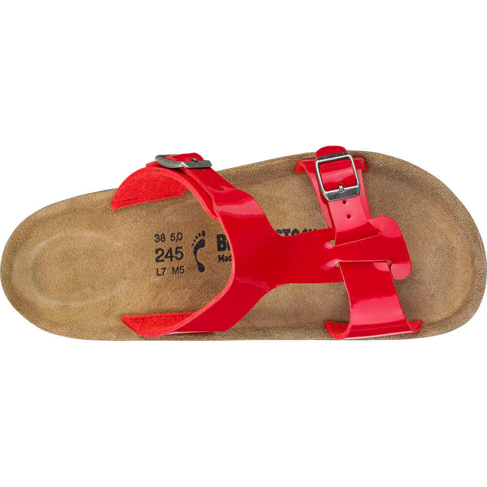 Birkenstock Sofia BF-Sandale mit rotem Birko-Flor Obermaterial und zwei Schnallen