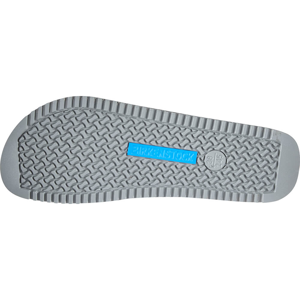 Gummiprofilsohle mit Birkenstock-Prägung und Laufflächenprofil.