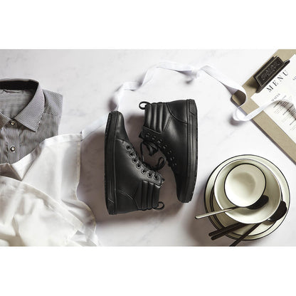 Schwarzes Paar Schnürstiefeletten von Birkenstock mit robustem Profil und Ösen