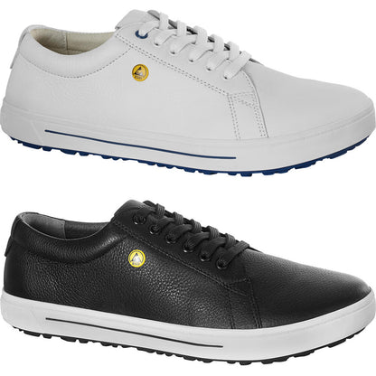 ESD-Sneaker von Birkenstock in Weiß und Schwarz, Schnürung, profilierte Sohle