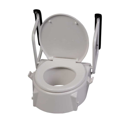 Behrend Toilettensitzerhöhung mit Armlehnen, höhenverstellbar, weiß