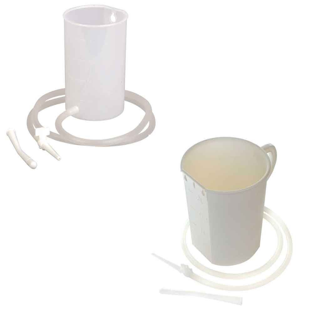Graduiertes Irrigator-Set mit Becher, Schlauch und zwei Aufsätzen (PP)