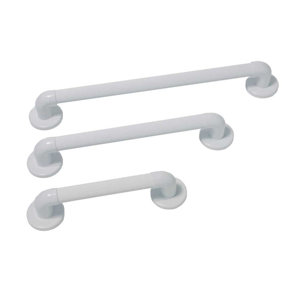 Haltegriff-Set aus geriffeltem Kunststoff mit Endgriffen für Badewanne/Dusche