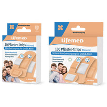 Lifemed Pflasterstreifen Allround, Packung mit 50 hautfarbenen Pflastern