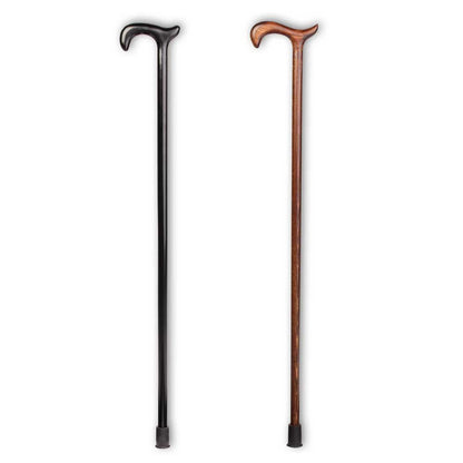 Behrend Krankenstock mit Derbygriff, 92 cm, schwarz und braun, 60 kg Traglast