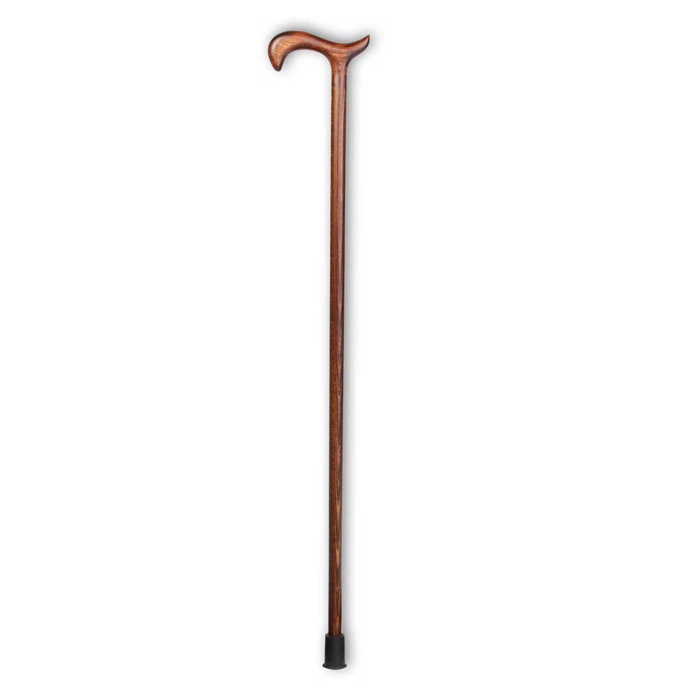 Behrend Krankenstock Derbygriff, 92 cm, braune Stützstange, 60 kg Traglast