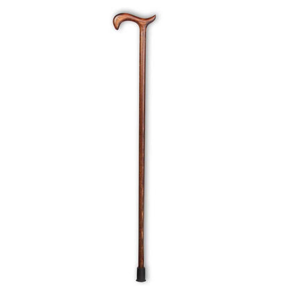 Behrend Krankenstock mit Derbygriff, 92 cm, braun, mit Standfuß, 60 kg Traglast