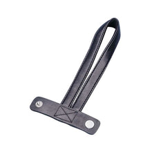 Stockschlaufe aus dunklem Kunstleder/Nylon mit Druckknopf-Verschluss