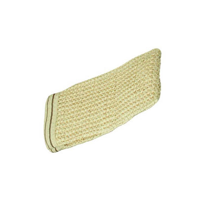 Sisal-Massagehandschuh, gestrickt, hellbeige, breite Handfläche mit Bündchen