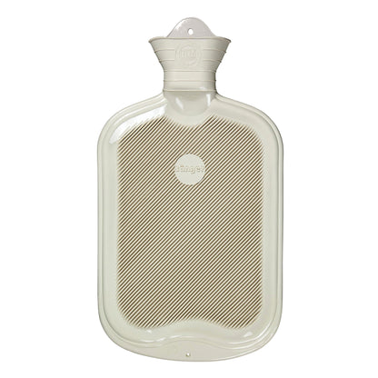 Sänger 2L Wärmflasche in Hellbeige mit Lamelle und Streifenmuster
