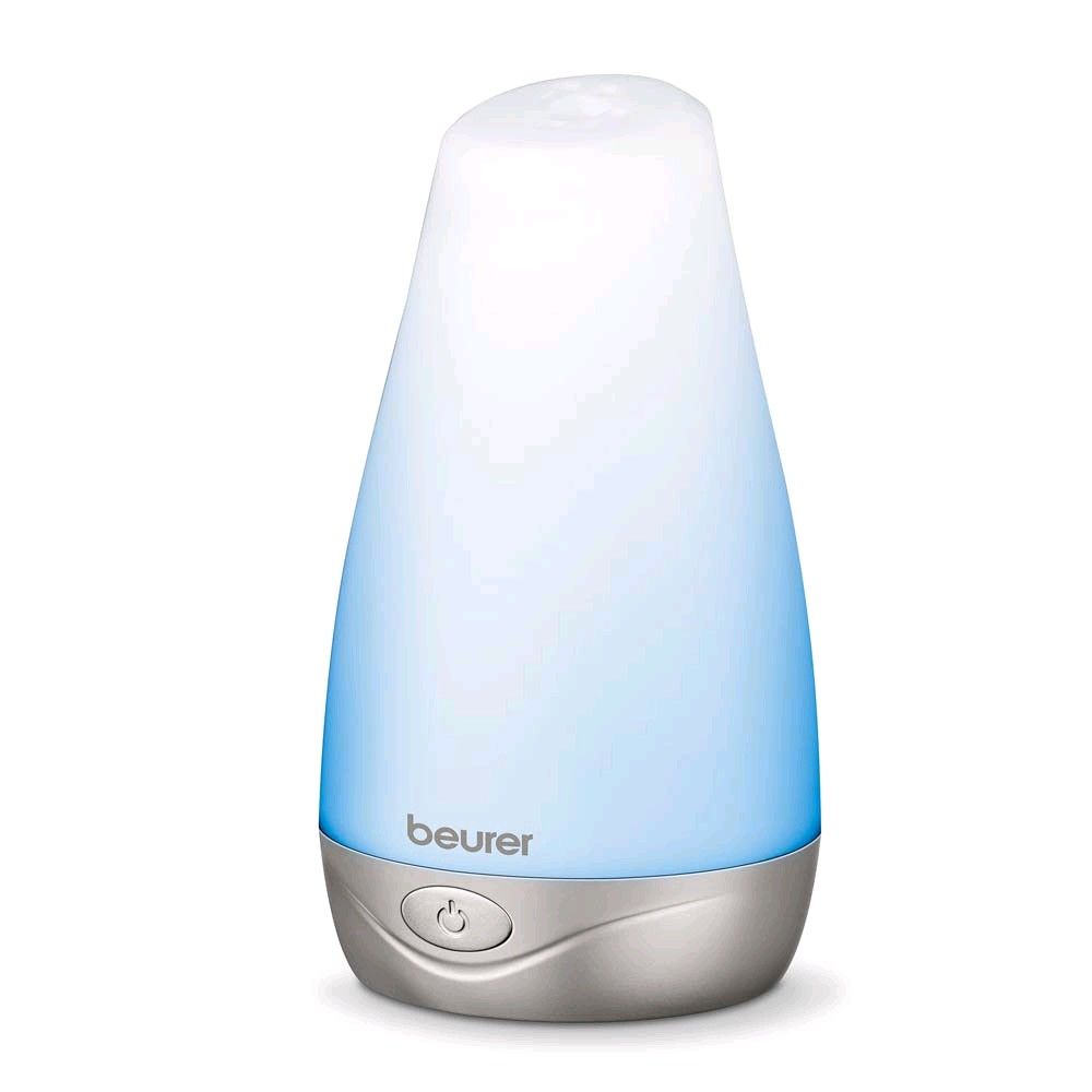 Ultraschall-Aromadiffusor beurer LA 30, blaues LED-Farblicht, silberne Basis