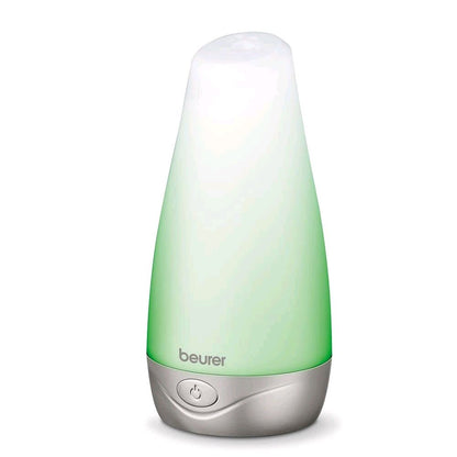 Ultraschall-Aromadiffusor beurer LA 30, grünes LED-Farblicht, silberne Basis