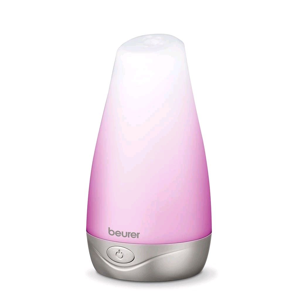Ultraschall-Aromadiffusor beurer LA 30, violettes LED-Farblicht, silberne Basis