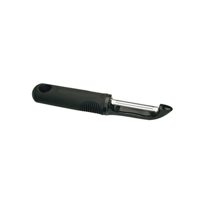 Sundo Good Grips Obst- und Gemüseschäler mit Metallklinge und geriffeltem schwarzem Griff