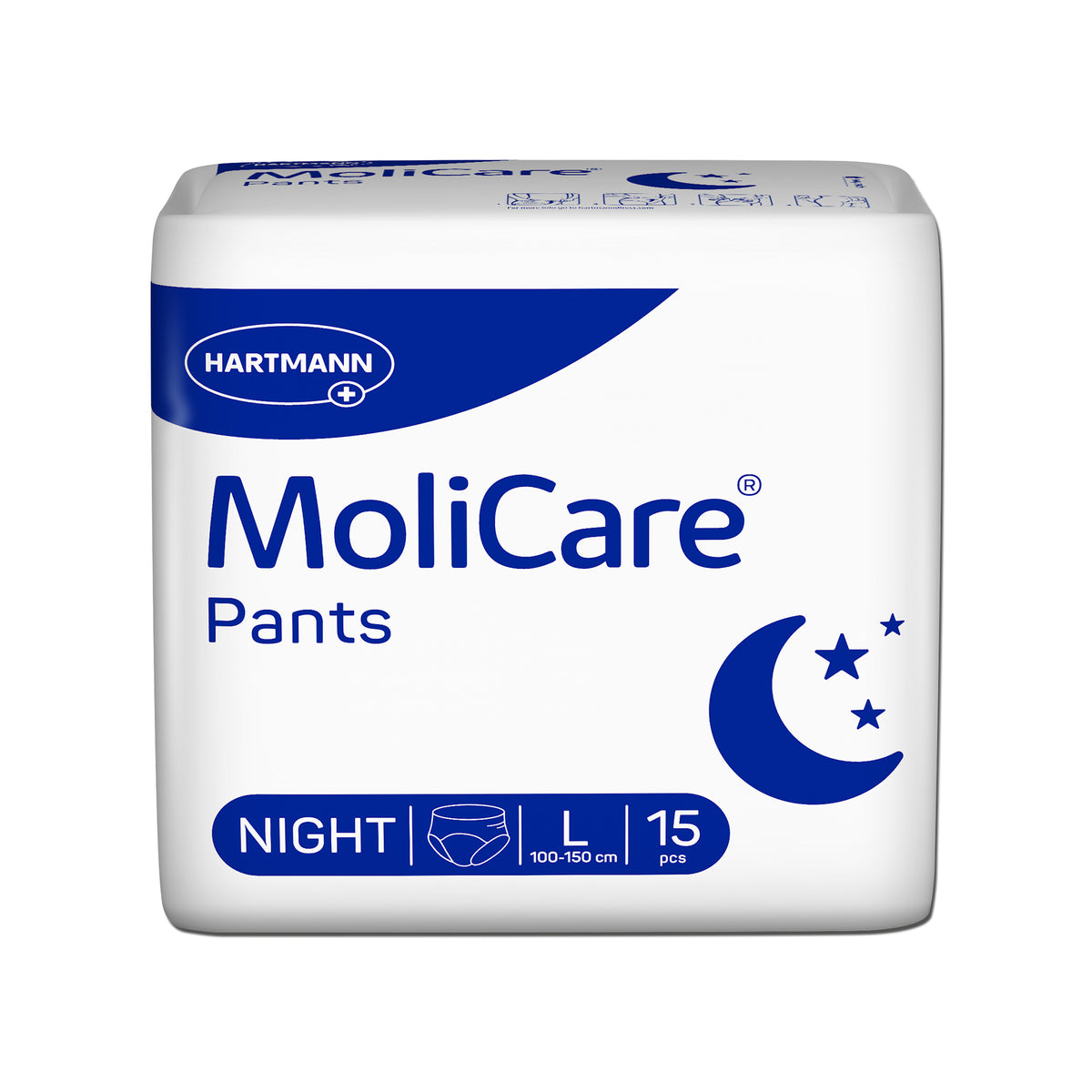 MoliCare® Inkontinenz-Schutzpants Packung NIGHT L, 15 Stk (100–150 cm).