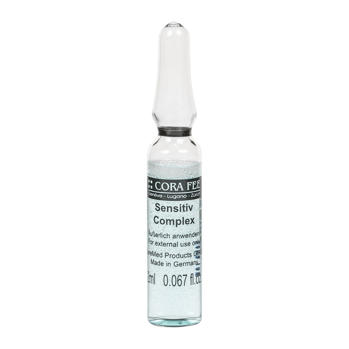 Cora Fee Sensitiv Complex Einzelampulle, durchsichtiges Glas mit Etikett