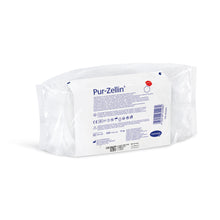 Steril verpackte Pur-Zellin® Kompressen, weiße Einlage in transparenter Tüte