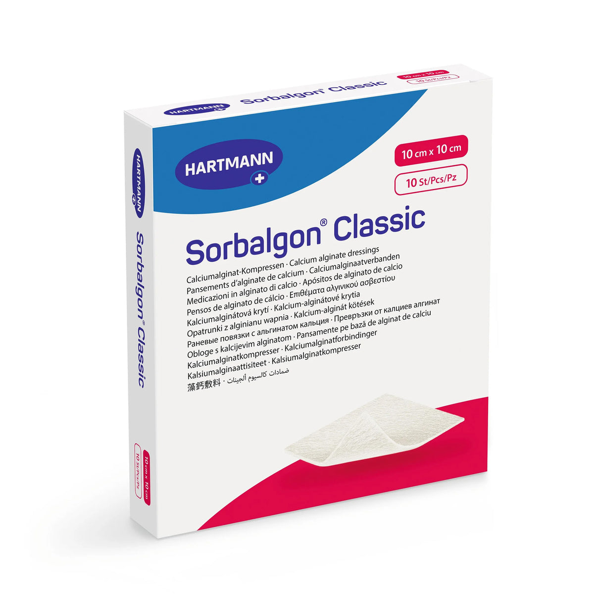 Verbandset Hartmann Sorbalgon® Classic, 10×20 cm, 5 Stück (Box).