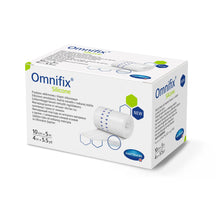 Hartmann Omnifix Silikon-Fixiervlies Packung mit Maßangaben auf der Schachtel